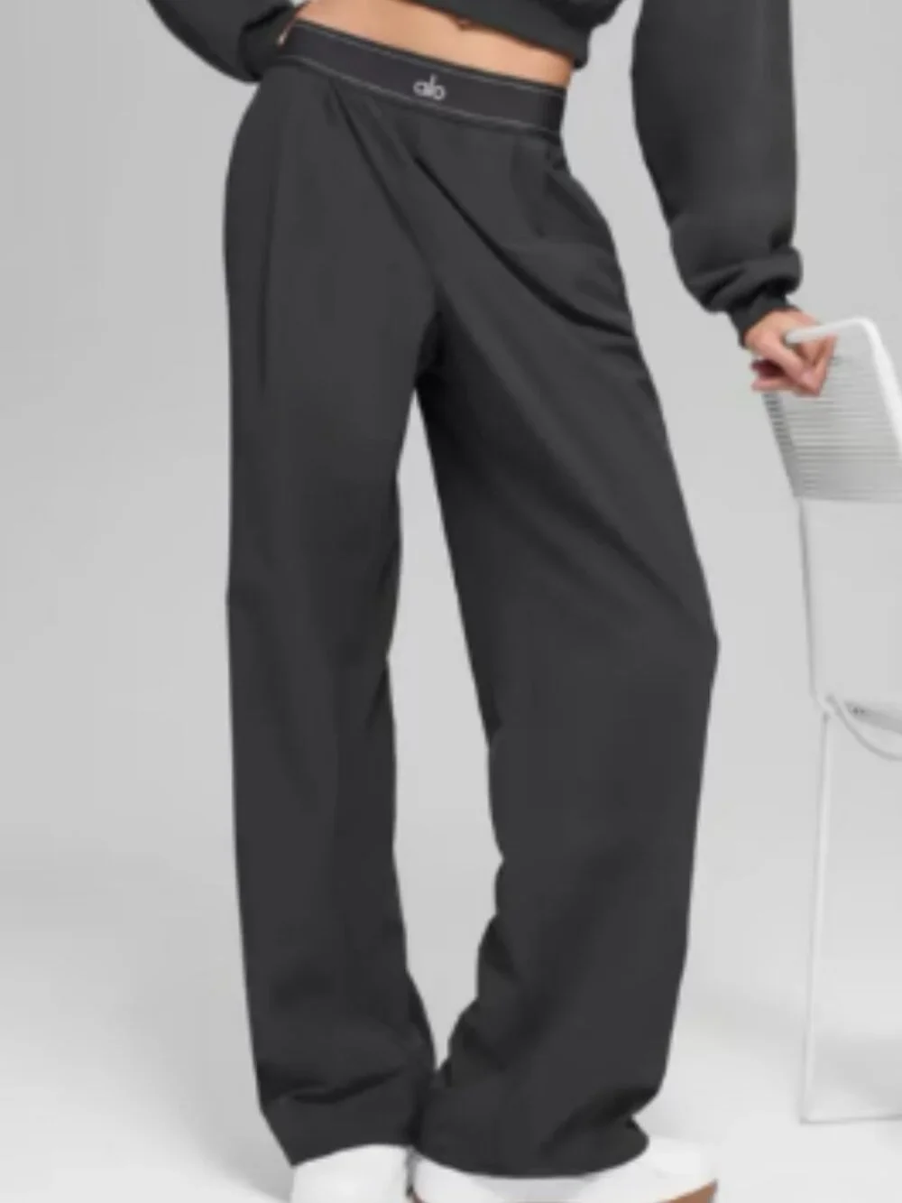 ALO Yoga🤩Suit Up Trouser Dark Grey (Regular) 🥨NWT Wide Leg 30” Inseam
